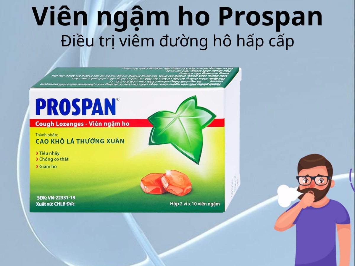 Viên ngậm Prospan điều trị viêm đường hô hấp cấp
