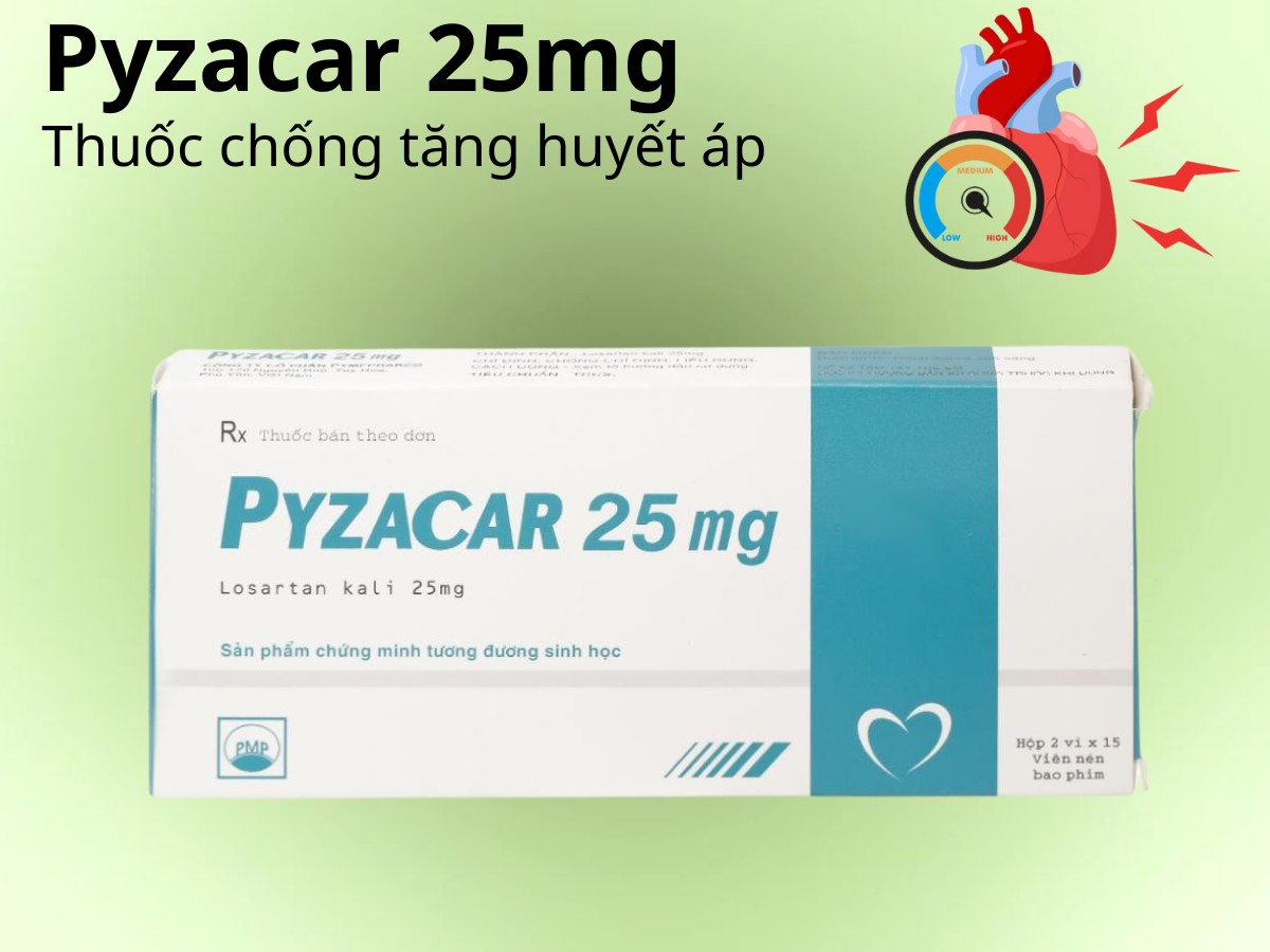 Pyzacar 25mg thuốc chống tăng huyết áp