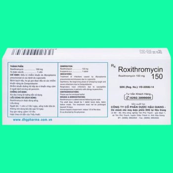 Thuốc Roxithromycin 150 DHG có tác dụng điều trị các nhiễm khuẩn nhạy cảm với thuốc