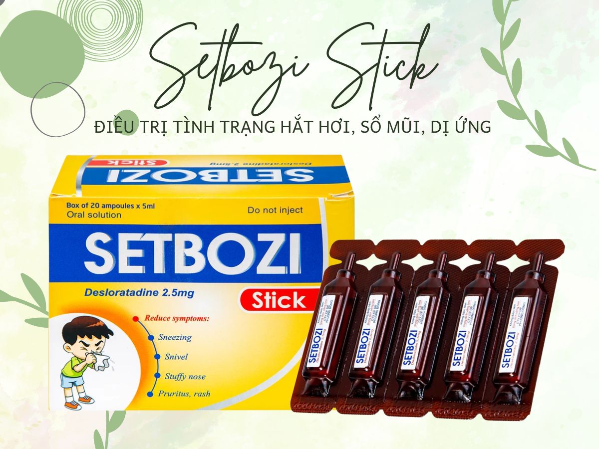Thuốc Setbozi Stick điều trị triệu chứng viêm mũi dị ứng
