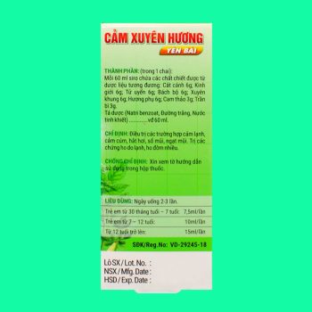 Siro Cảm Xuyên Hương Yên Bái