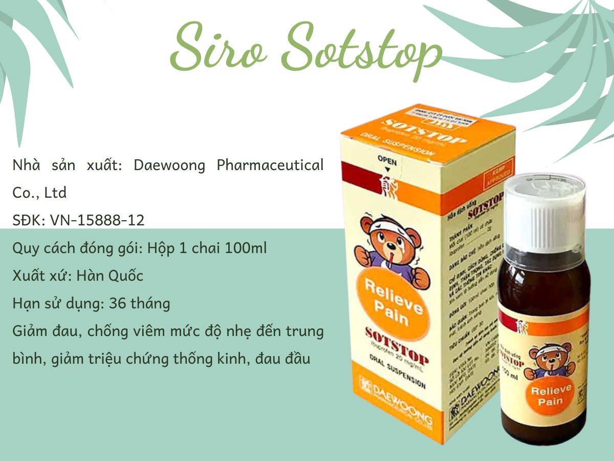 Sotstop 12 Thông tin sản phẩm Siro Sotstop