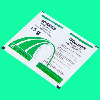 Hỗn dịch uống Soares 1,5g có tác dụng điều trị viêm loét dạ dày hoặc tá tràng