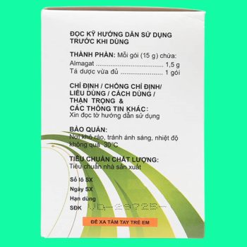 Hỗn dịch uống Soares 1,5g có tác dụng điều trị viêm loét dạ dày hoặc tá tràng