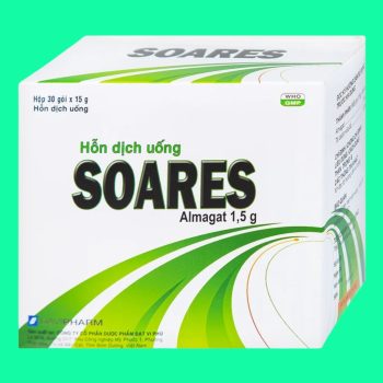 Hỗn dịch uống Soares 1,5g có tác dụng điều trị viêm loét dạ dày hoặc tá tràng