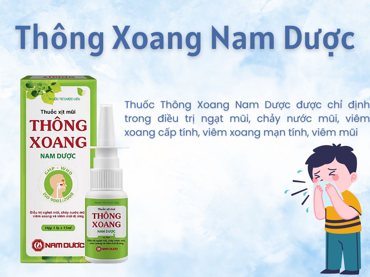 Thông Xoang Nam Dược điều trị tình trạng viêm mũi