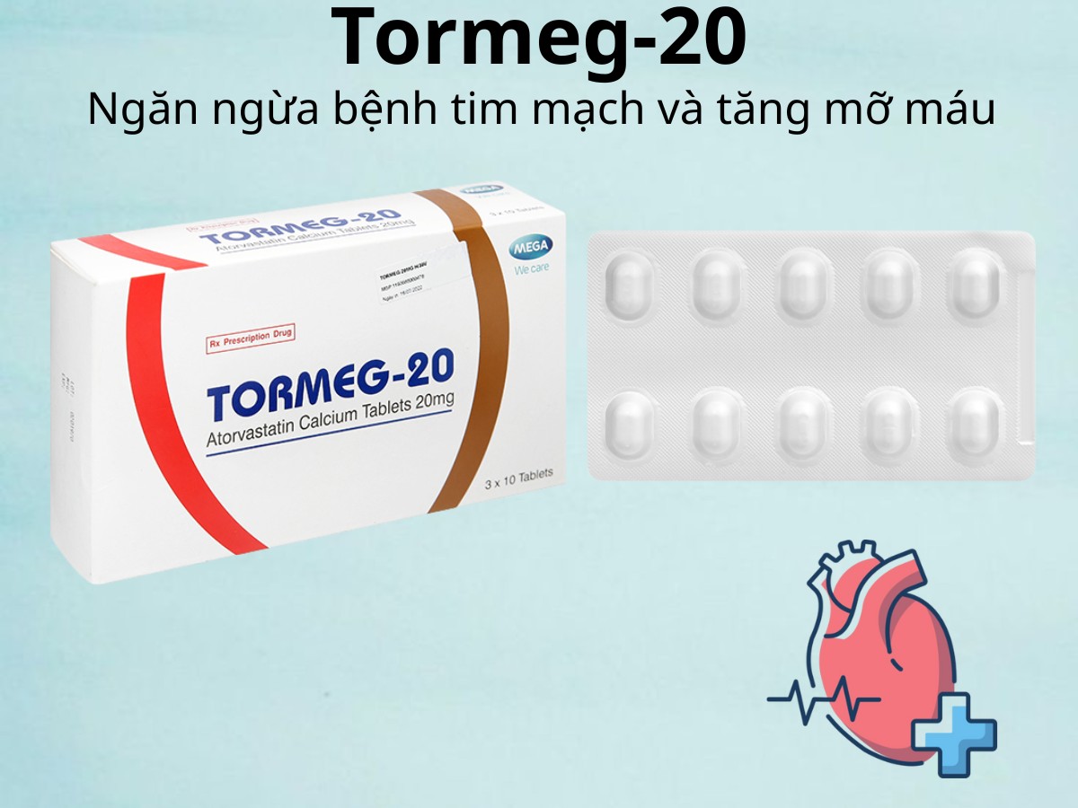 Tormeg-20 ngăn ngừa bệnh tim mạch và tăng mỡ máu