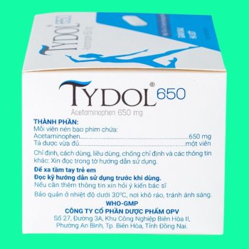 Thuốc Tydol 650 OPV có tác dụng giảm các cơn đau từ nhẹ đến trung bình