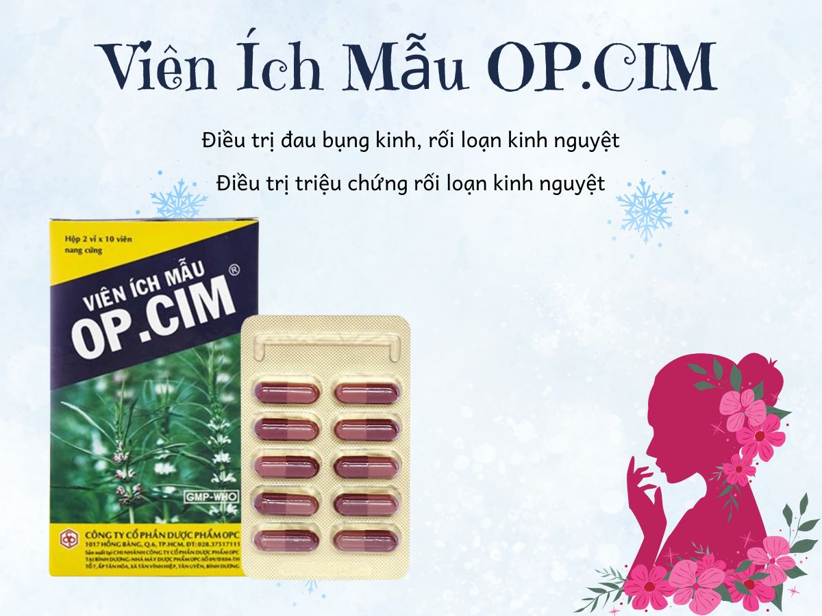 Viên Ích Mẫu OP.CIM 12 Viên ích mẫu OP.CIM điều trị rối loạn kinh nguyệt, đau bụng kinh