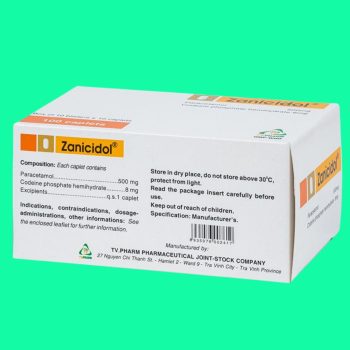 Thuốc Zanicidol 500mg/8mg có tác dụng giúp điều trị các cơn đau vừa và hạ sốt