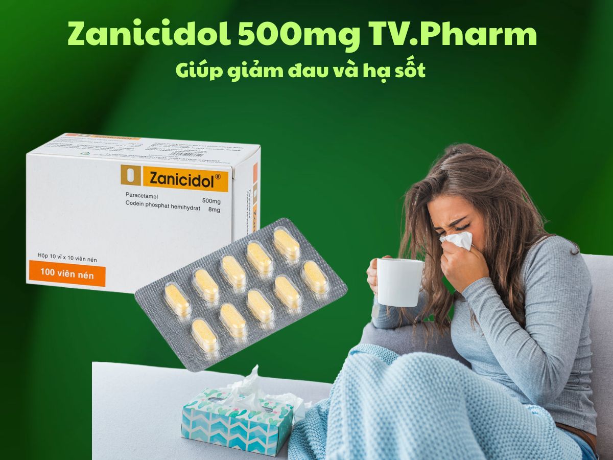 Zanicidol 500mg/8mg 11 Thuốc Zanicidol 500mg/8mg có tác dụng giúp điều trị các cơn đau vừa và hạ sốt