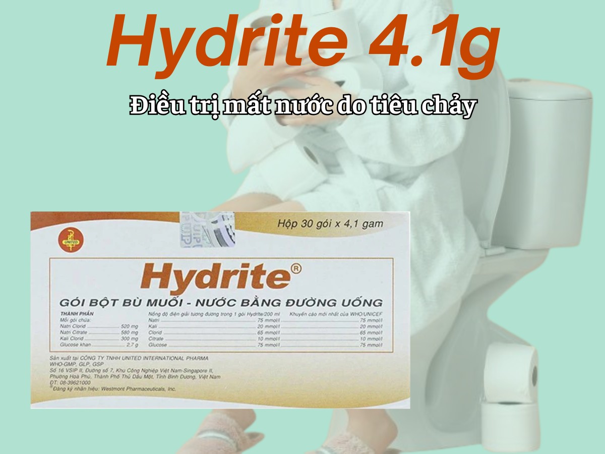 Hydrite 4.1g điều trị và bù dịch cho mất nước do tiêu chảy