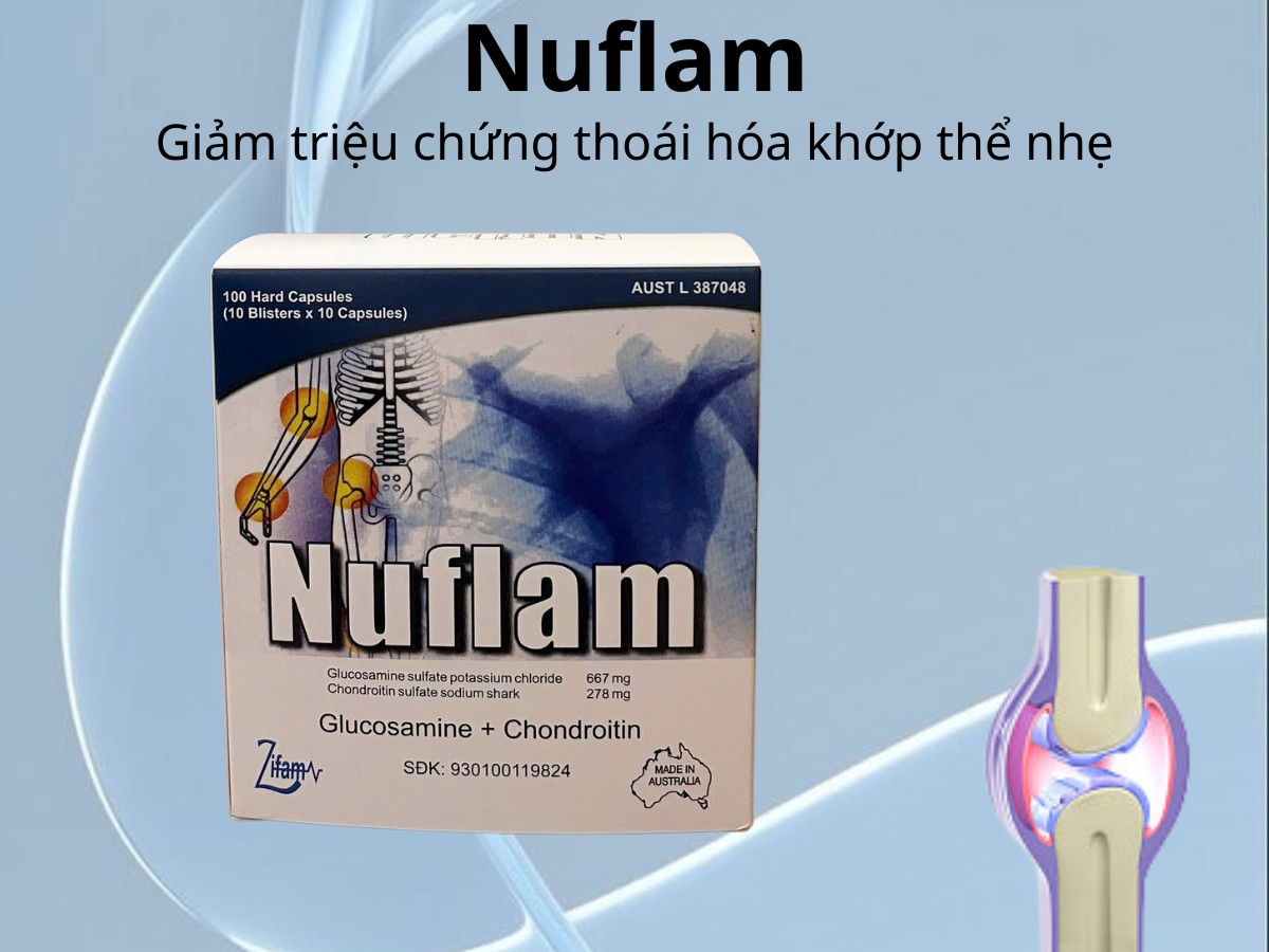 Nuflam giảm triệu chứng thoái hóa khớp thể nhẹ