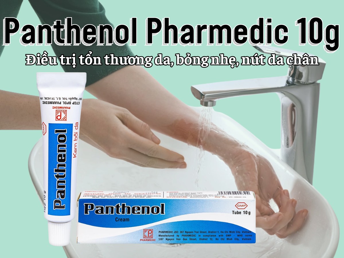 Panthenol Pharmedic 10g điều trị tổn thương da, bỏng nhẹ, nứt da chân