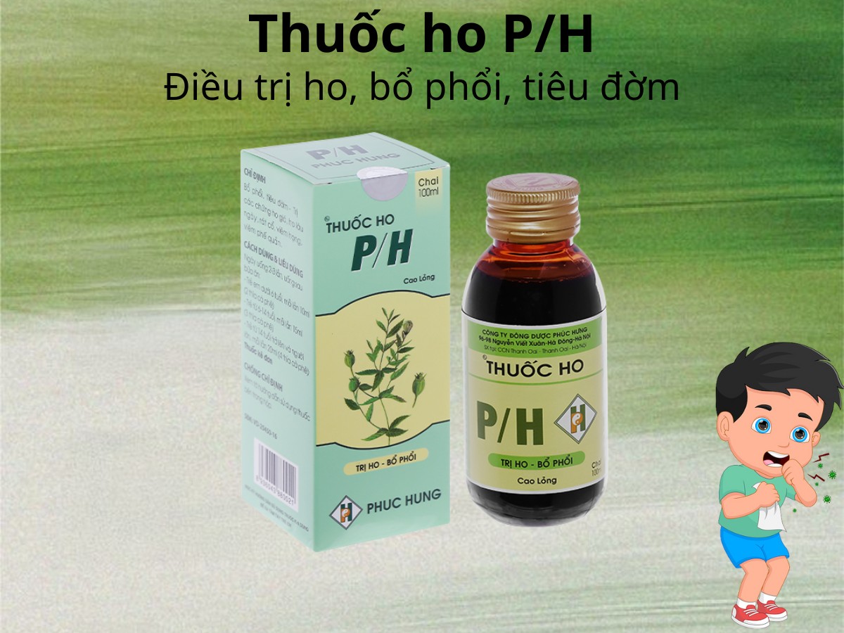 Thuốc ho P/H Phúc Hưng 11 Thuốc ho P/H Phúc Hưng điều trị ho, bổ phế, tiêu đờm
