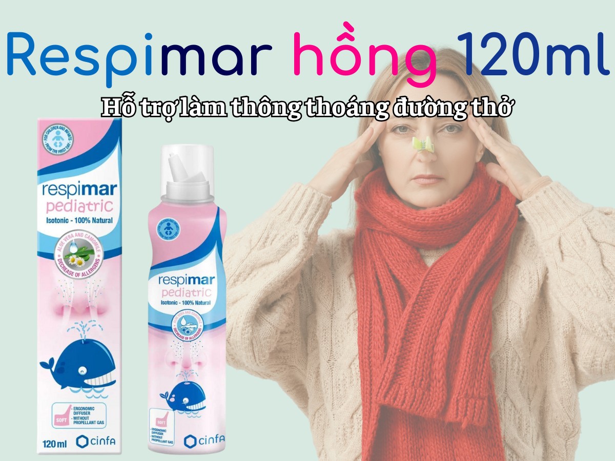 Respimar hồng 120ml hỗ trợ làm thông thoáng đường thở