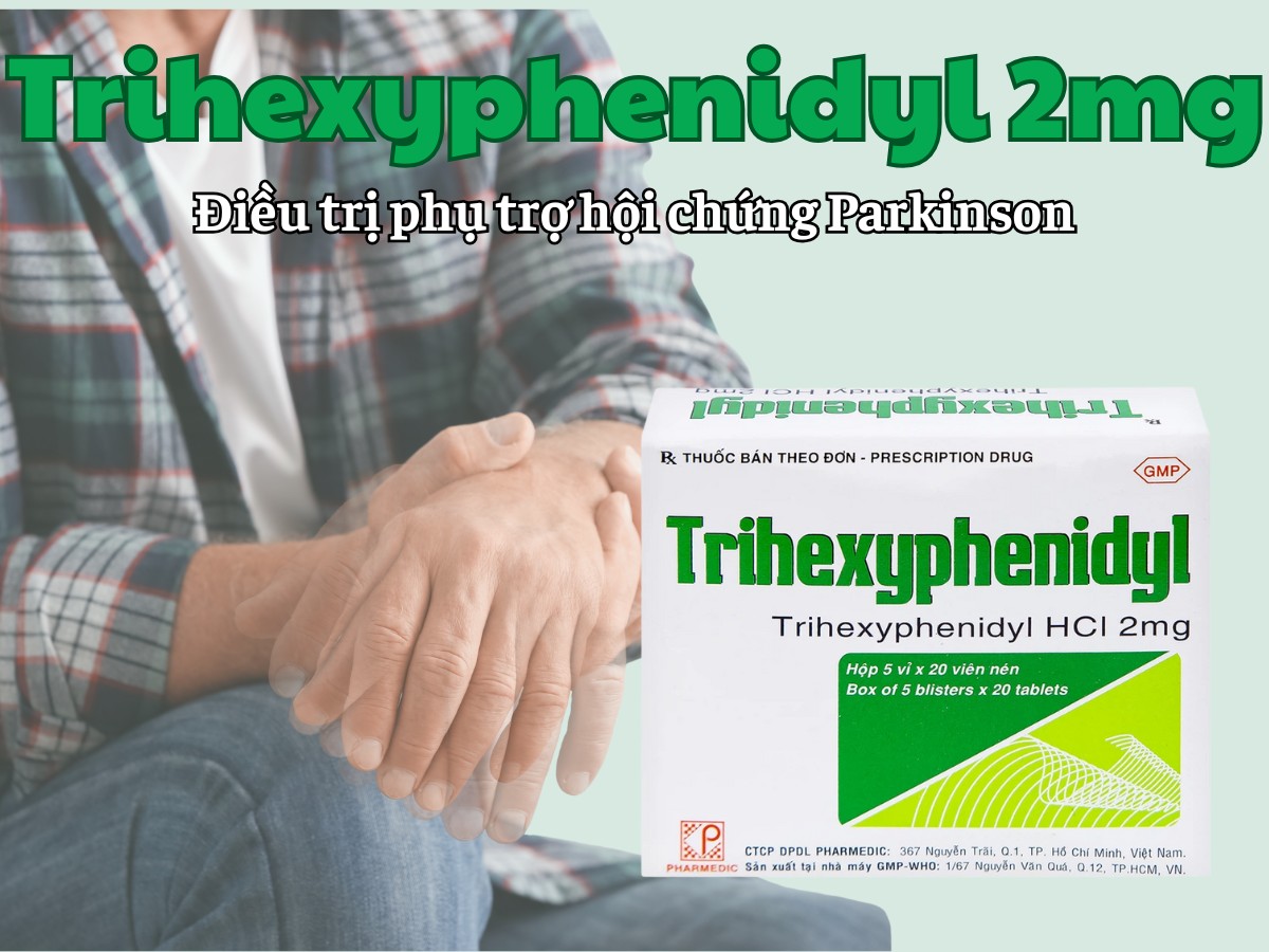 Trihexyphenidyl 2mg 10 Trihexyphenidyl 2mg điều trị phụ trợ hội chứng Parkinson