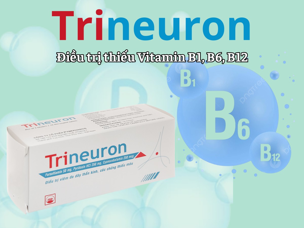 Trineuron điều trị thiếu vitamin B1, B6, B12