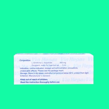 Vin-Hepa 500 6 Thuốc Vin-Hepa 500mg/5ml được chỉ định trong hỗ trợ điều trị các bệnh lý ở gan