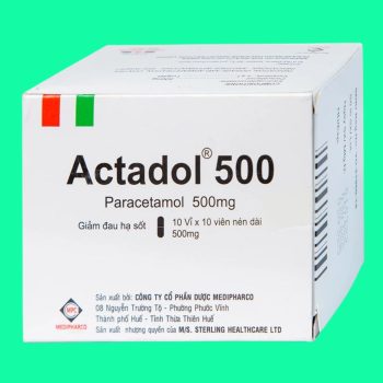 Thuốc Actadol 500 giúp hạ sốt, giảm đau mức độ nhẹ đến vừa