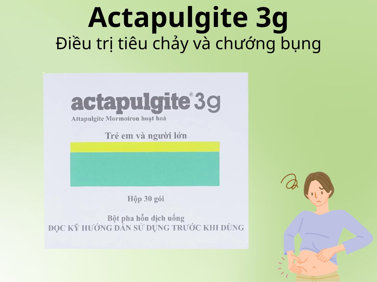 Actapulgite 3g điều trị tiêu chảy và chướng bụng