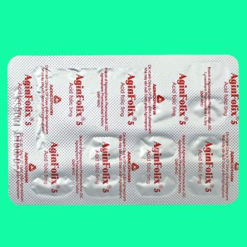 Thuốc Aginfolix 5 (10 vỉ) giúp bổ sung acid folic ở người bị thiếu máu huyết