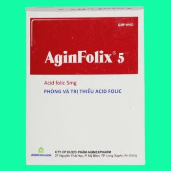 Thuốc Aginfolix 5 (10 vỉ) giúp bổ sung acid folic ở người bị thiếu máu huyết