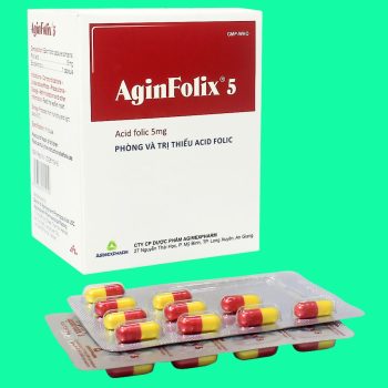 Thuốc Aginfolix 5 (10 vỉ) giúp bổ sung acid folic ở người bị thiếu máu huyết