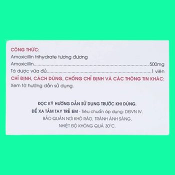 Thuốc Amoxicillin 500mg Mekophar điều trị các trường hợp nhiễm khuẩn do vi khuẩn nhạy cảm với thuốc