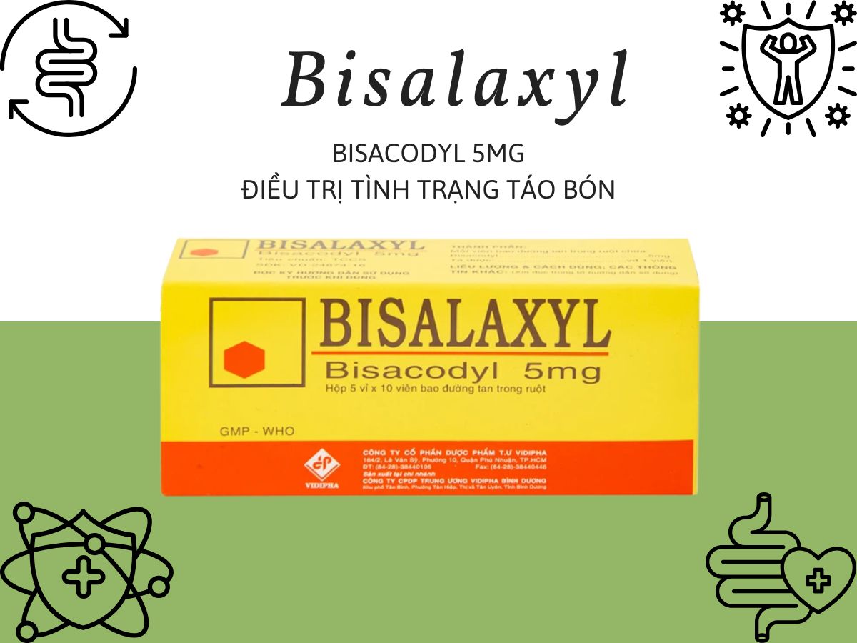 Bisalaxyl 13 Bisalaxyl 5mg điều trị tình trạng táo bón