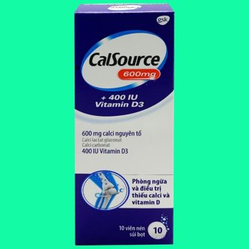 Thuốc Calsource 600mg+ 400IU Vitamin D3 GSK có tác dụng phòng và hỗ trợ điều trị loãng xương