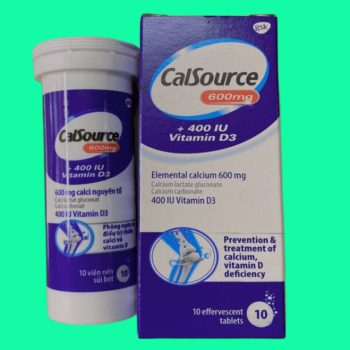 Thuốc Calsource 600mg+ 400IU Vitamin D3 GSK có tác dụng phòng và hỗ trợ điều trị loãng xương