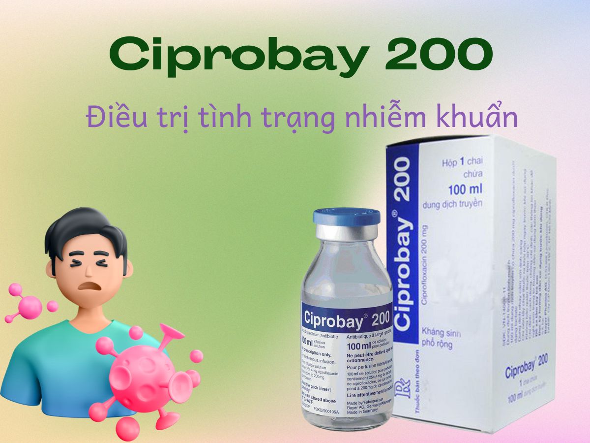 Ciprobay 200 8 Thuốc Ciprobay 200 điều trị nhiễm khuẩn huyết, nhiễm khuẩn xương khớp