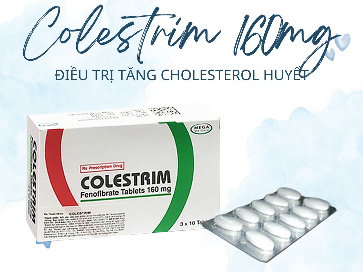 Colestrim 160mg 8 Thuốc Colestrim 160mg điều trị tăng cholesterol huyết và triglycerid huyết