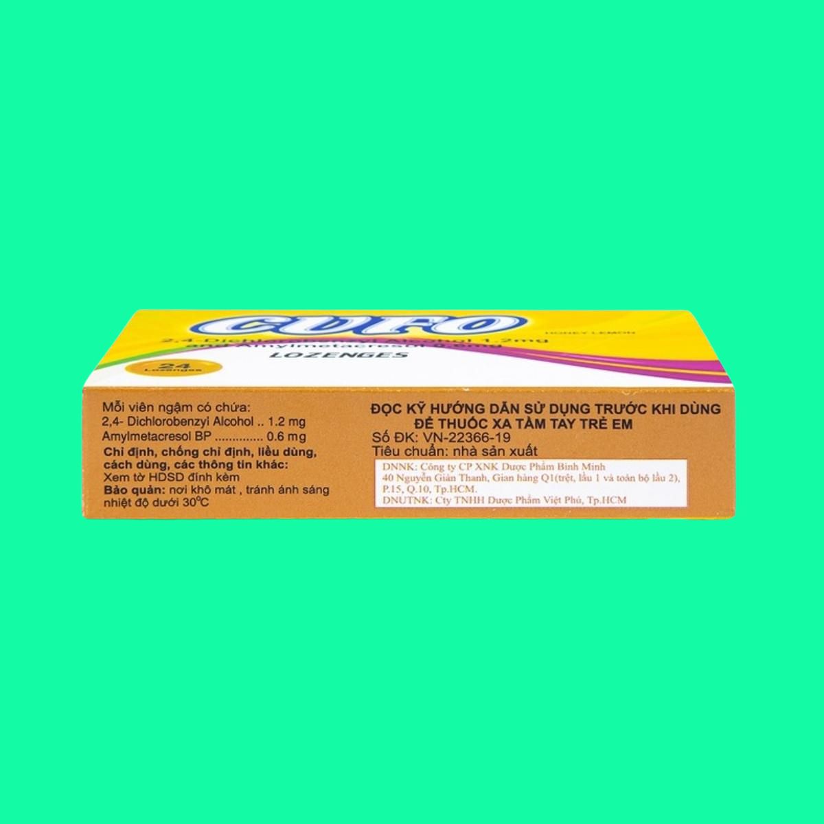 Cufo Lozenges (Honey Lemon) (7) Cufo Lozenges (Honey Lemon)