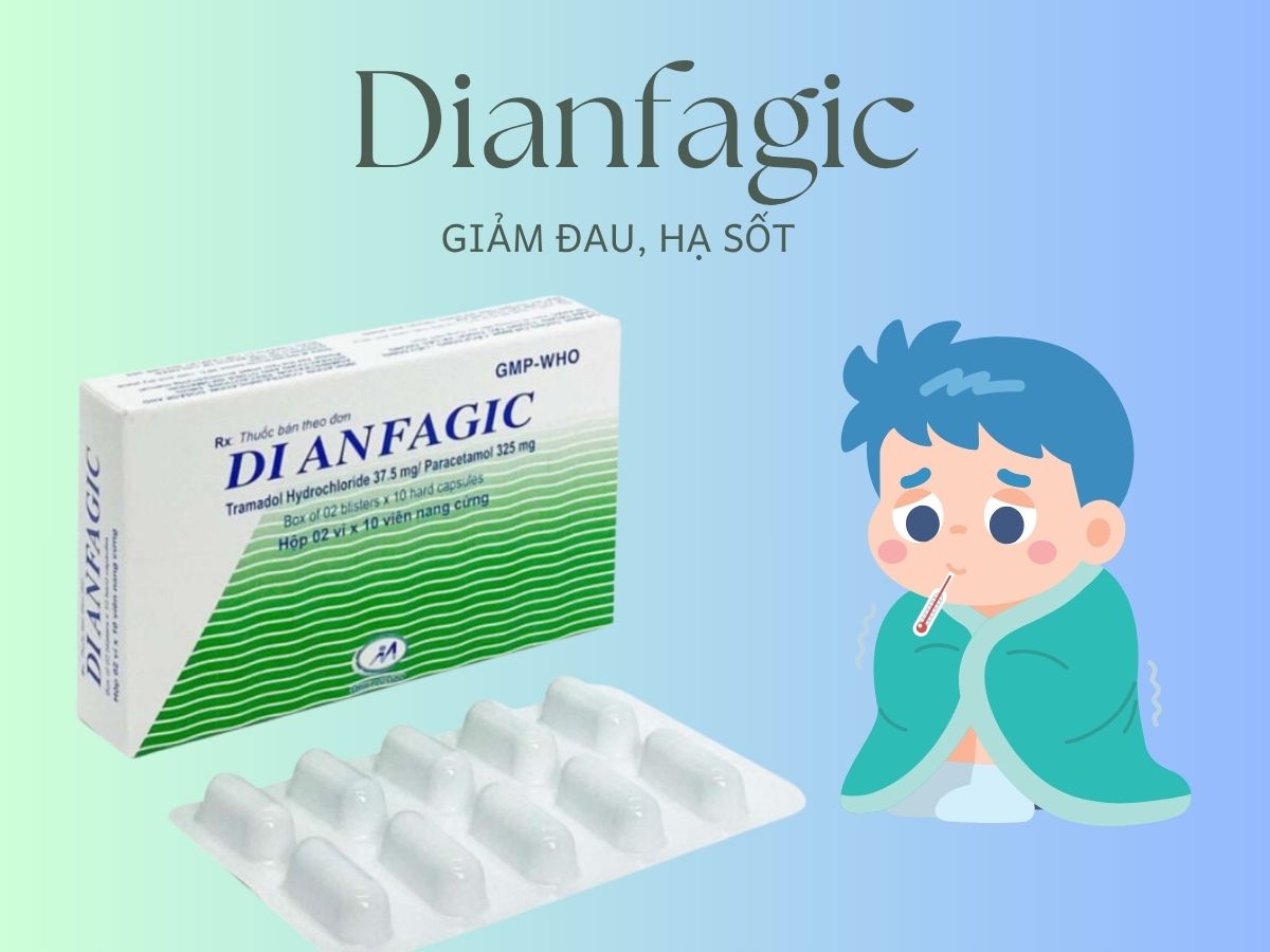 Dianfagic 12 Thuốc Dianfagic giảm triệu chứng đau nặng hoặc trung bình