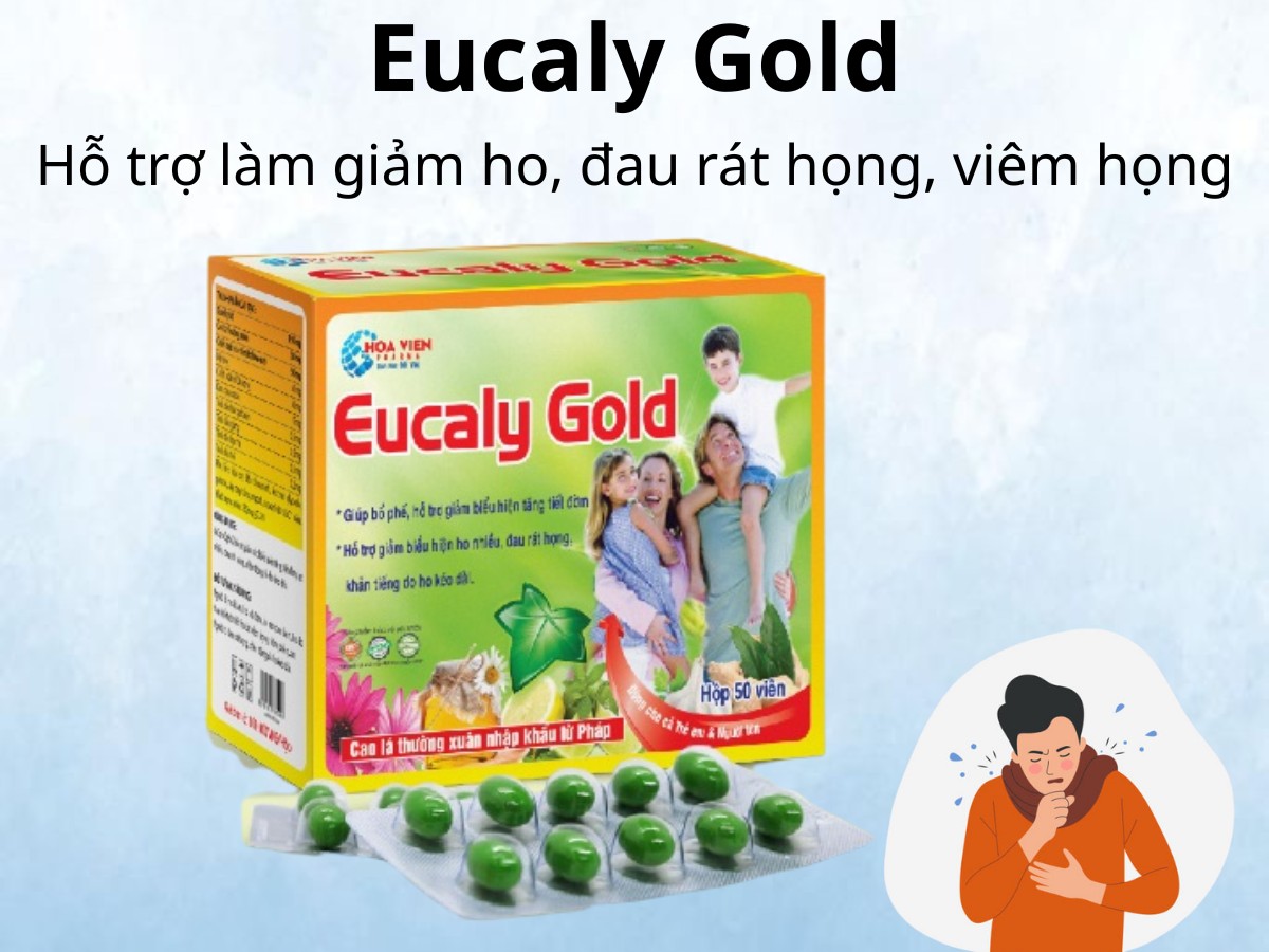 Eucaly-Gold hỗ trợ giảm ho, rát họng, viêm họng