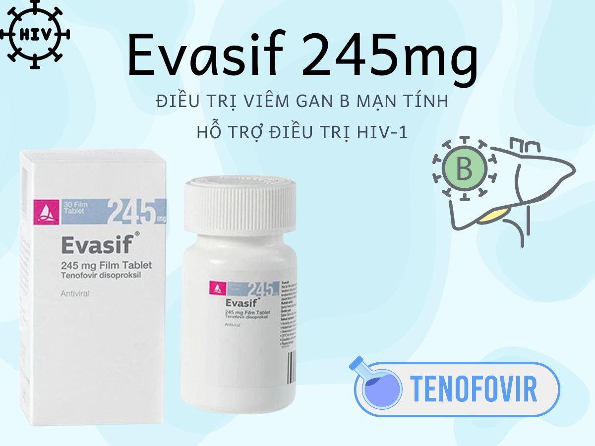 Evasif 245mg 13 Thuốc Evasif 245mg điều trị viêm gan B mạn tính
