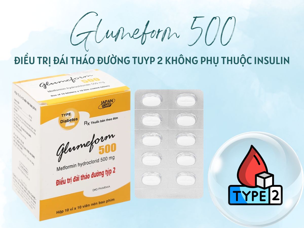 Glumeform 500 11 Thuốc Glumeform 500 điều trị đái tháo đường tuyp 2