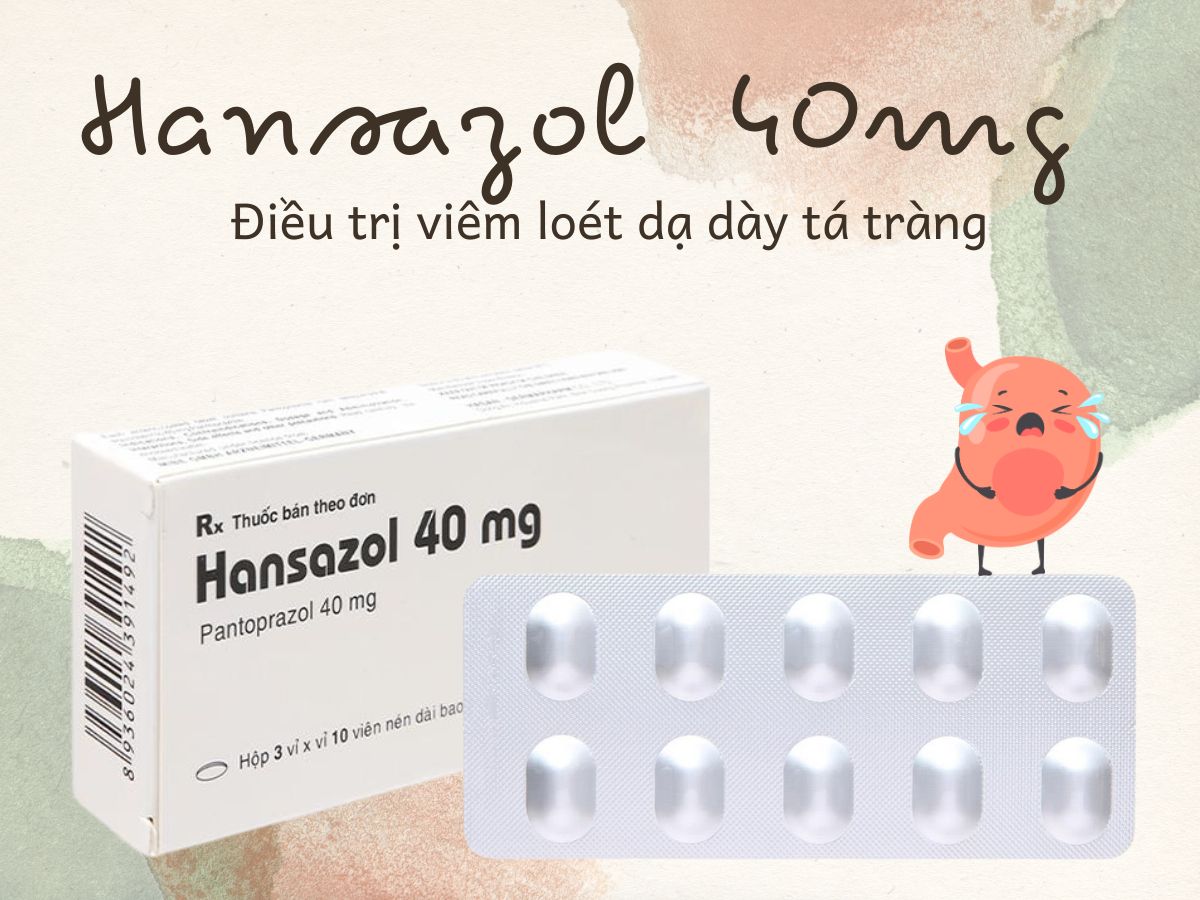 Thuốc Hansazol 40mg điều trị loét dạ dày, thực quản
