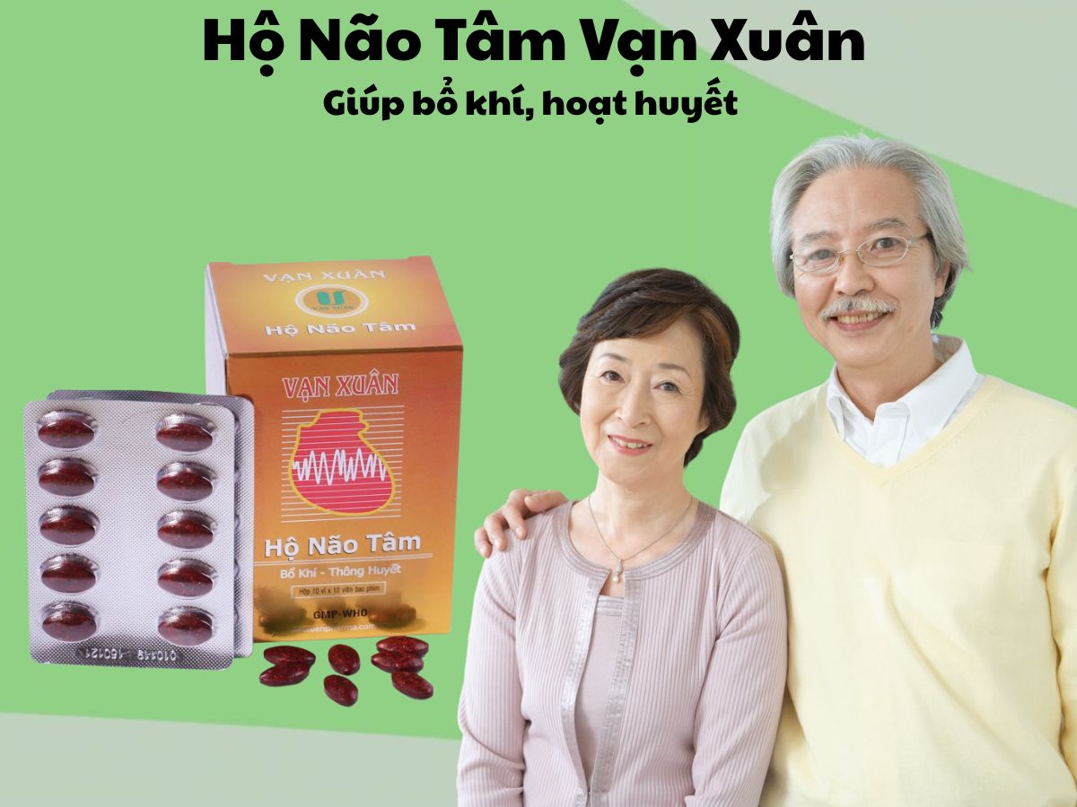 Hộ Não Tâm Vạn Xuân 10 Thuốc Hộ Não Tâm Vạn Xuân (10 vỉ) giúp bổ khí, hoạt huyết, tăng cường tuần hoàn