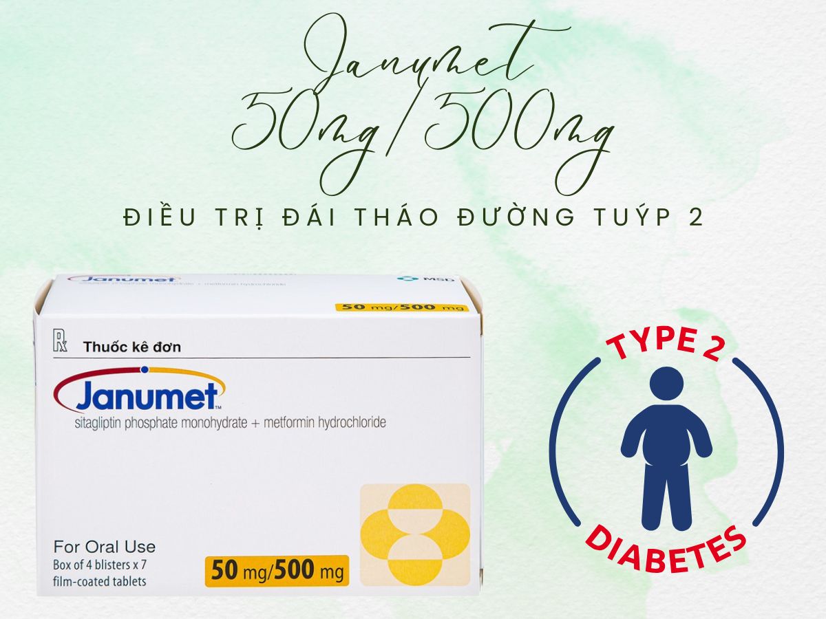 Janumet 50mg/500mg điều trị đái tháo đường