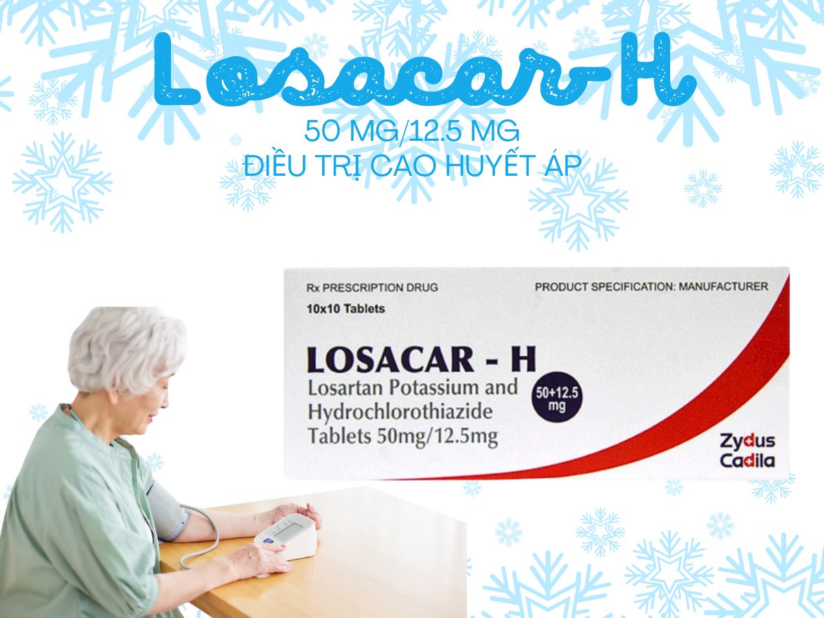 Losacar-H 50mg/12.5mg 8 Thuốc Losacar-H 50mg/12.5mg điều trị tình trạng tăng huyết áp