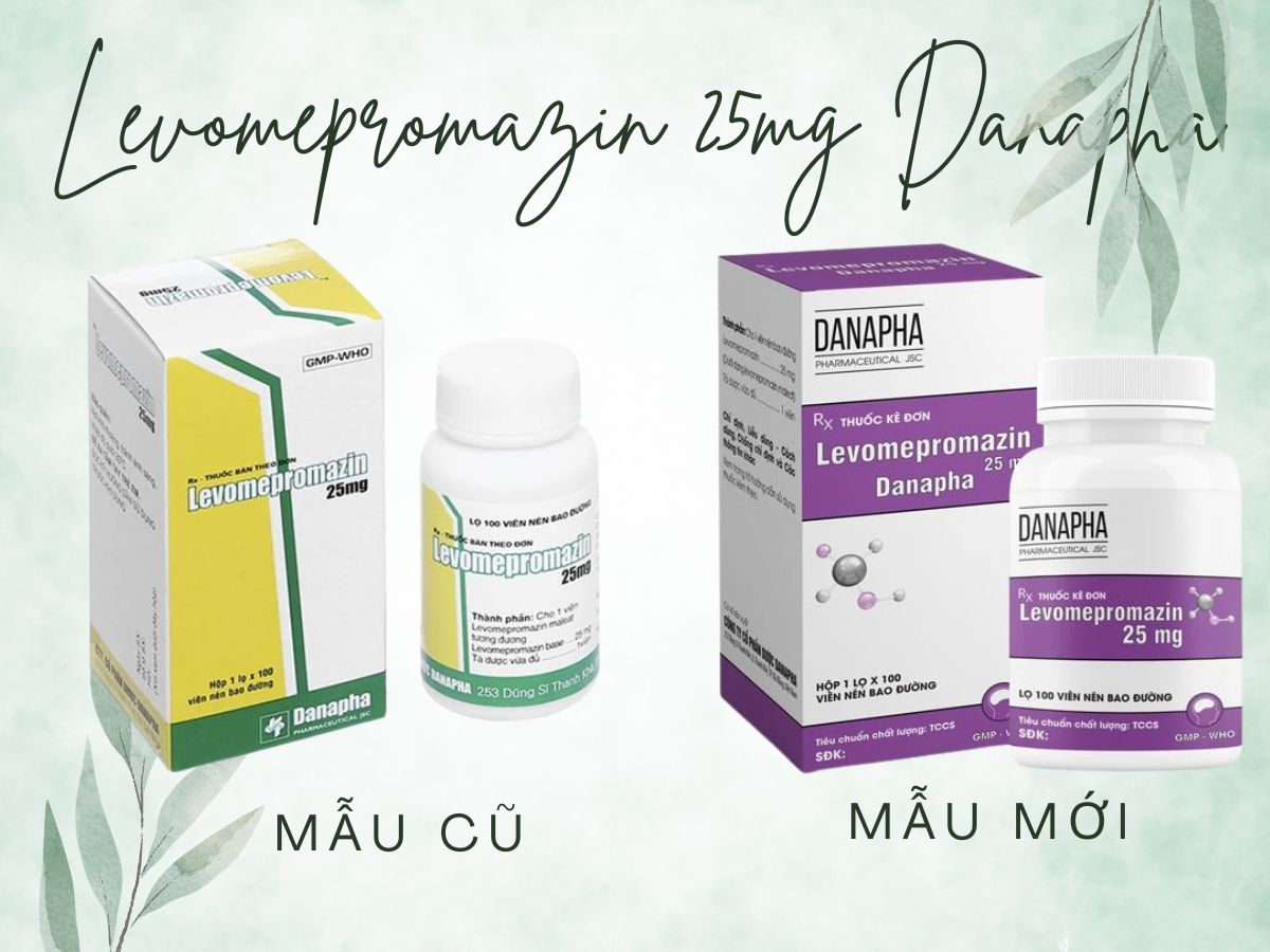 Mẫu cũ và mẫu mới Levomepromazin 25mg Danapha