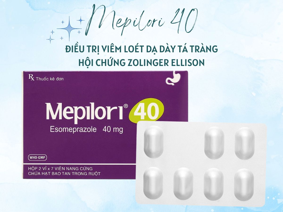 Mepilori 40 12 Thuốc Mepilori 40 điều trị bệnh trào ngược dạ dày thực quản