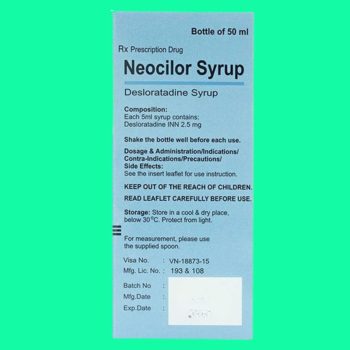Thuốc Neocilor Syrup có tác dụng giảm triệu chứng viêm mũi dị ứng theo mùa, mề đay