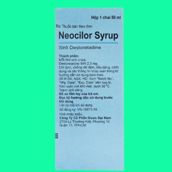 Thuốc Neocilor Syrup có tác dụng giảm triệu chứng viêm mũi dị ứng theo mùa, mề đay