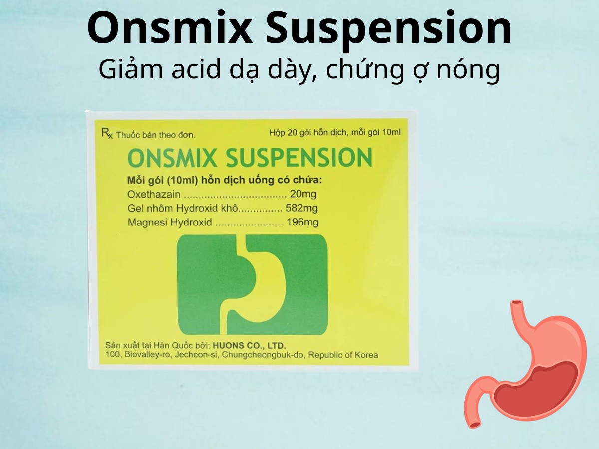 Onsmix Suspension giảm acid dạ dày, chứng ợ nóng