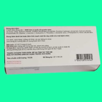 Recormon 4000IU/0.3ml 5 Thuốc Recormon 4000IU/0.3ml giúp điều trị thiếu máu do suy thận mạn