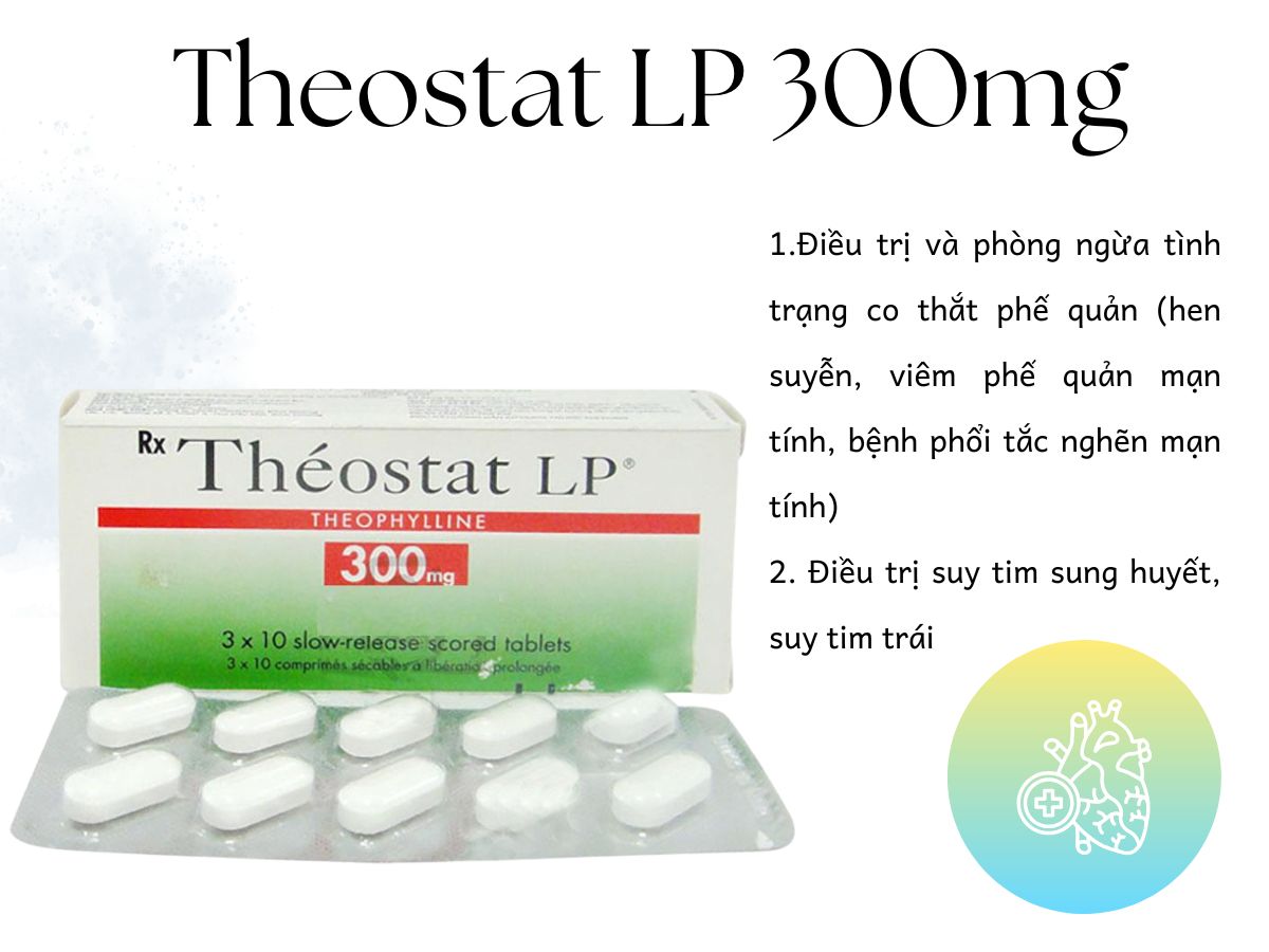 Theostat LP 300mg 7 Thuốc Theostat LP 300mg điều trị suy tim sung huyết